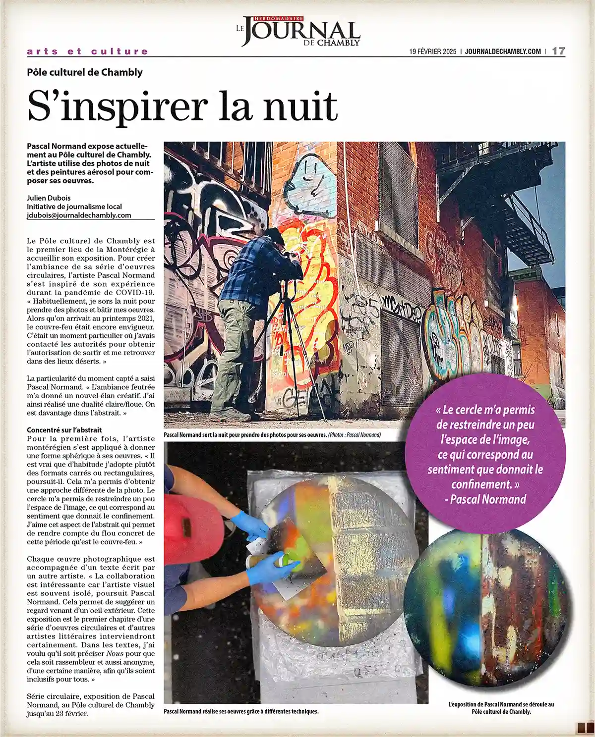 Article Journal de Chambly Fevrier 2025