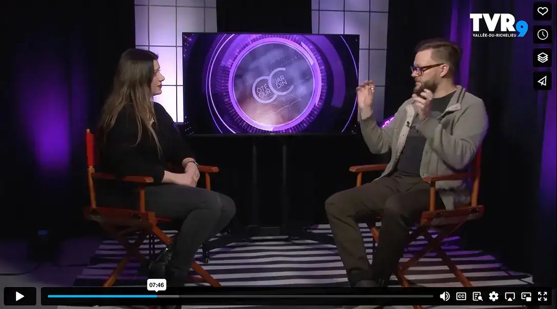 En entrevue à l'émission Coté Cours Coté Jardin sur TVR9