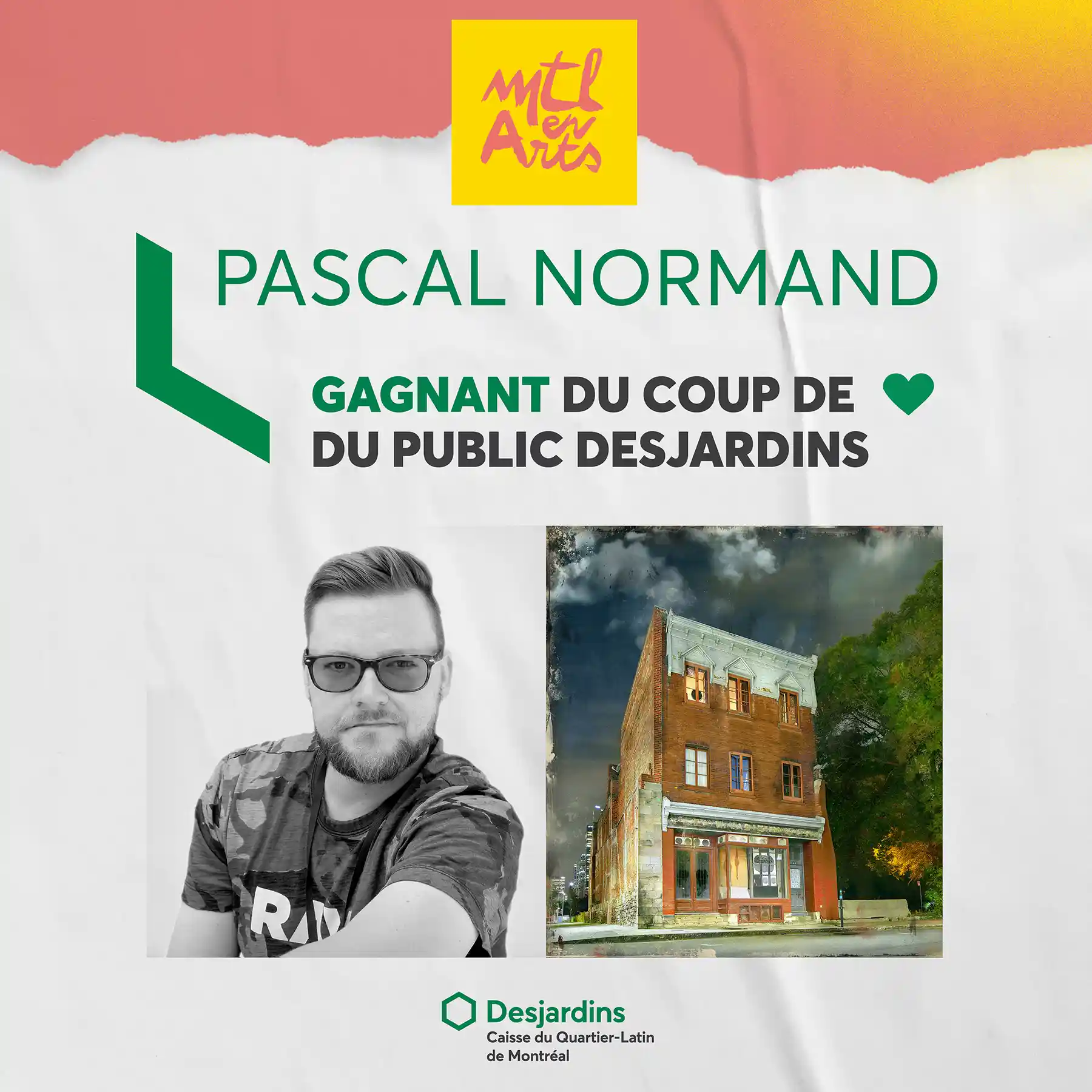 Festival Mtl en arts - Prix du public décerné à PASCAL NORMAND 2021